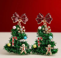 Thumbnail for Tinsel Christmas Tree Drop Earrings  (Pre-Order)