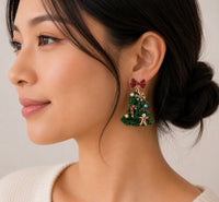 Thumbnail for Tinsel Christmas Tree Drop Earrings  (Pre-Order)