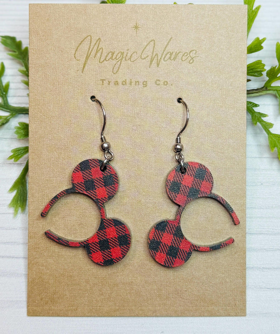 Headband  Buffalo Plaid Earrings(Pre-Order)