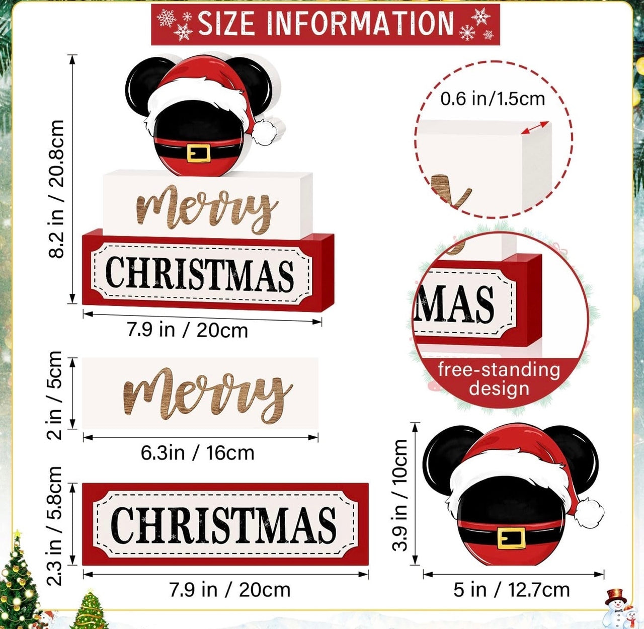Layered 3 Piece Merry Christmas Sign  (Pre-Order)