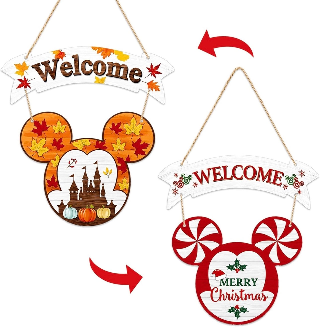 Reversible Holiday Hanging Door Sign (Pre-Order)