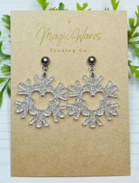 Thumbnail for Glitter Snowflake Stud Earrings