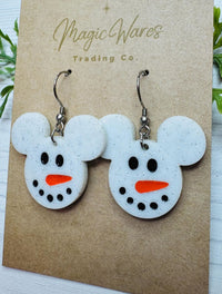 Thumbnail for Dangle Mouse Snowman Earrings