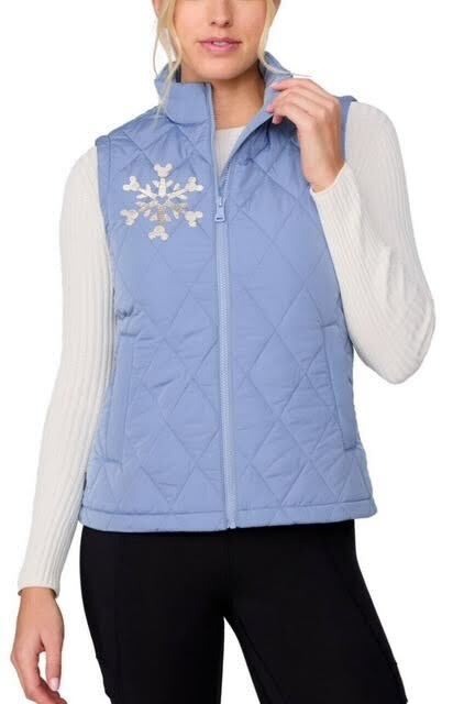 *LIMITED* Quilted Vest Embroidered Snowflake  (Pre-Order)