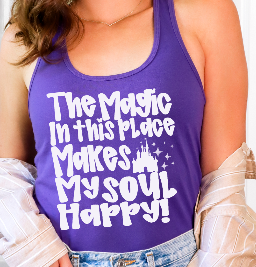 Purple Rush The Magic In This Place Racerback Tank