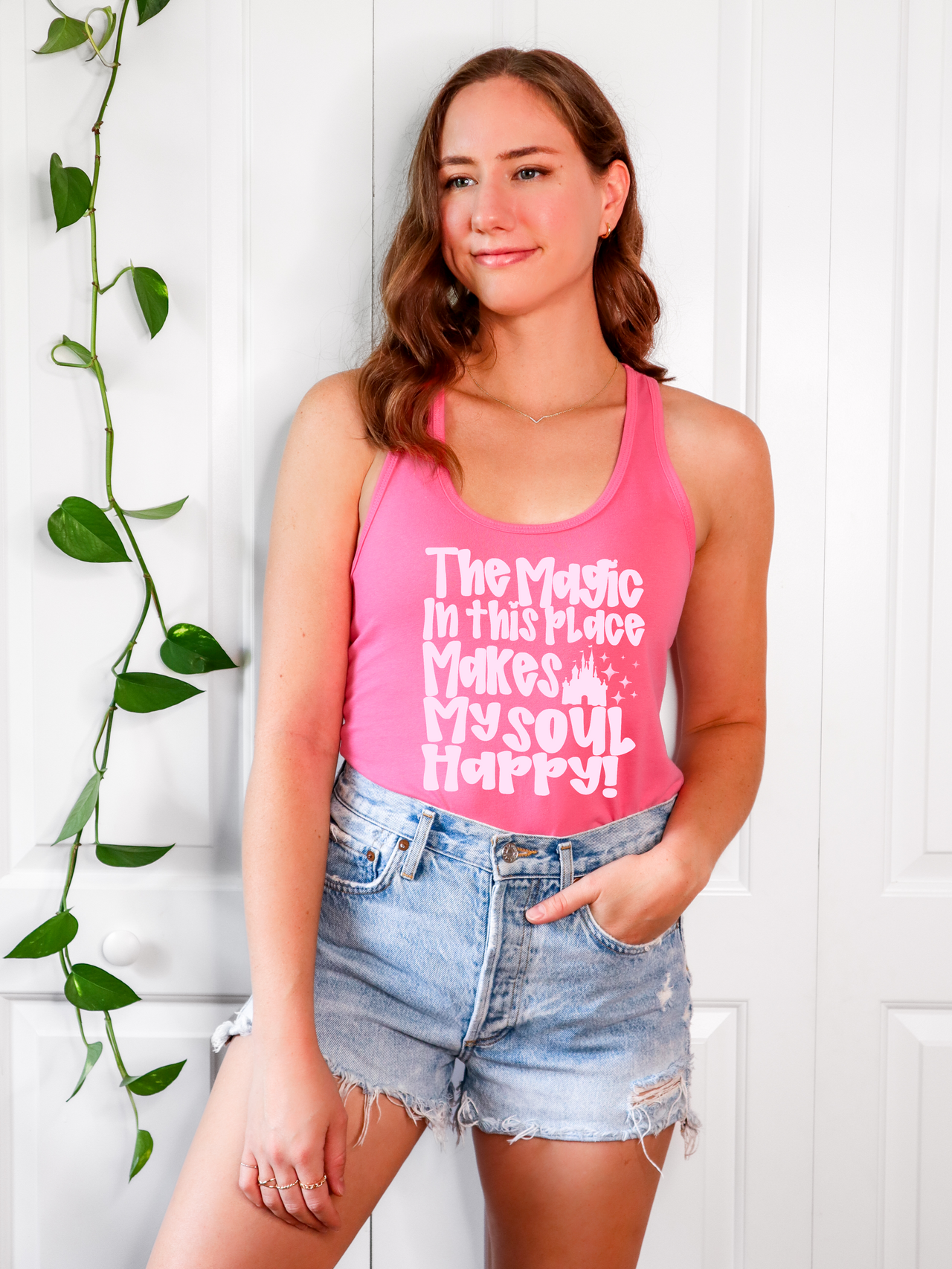 Hot Pink The Magic In This Place Racerback Tank