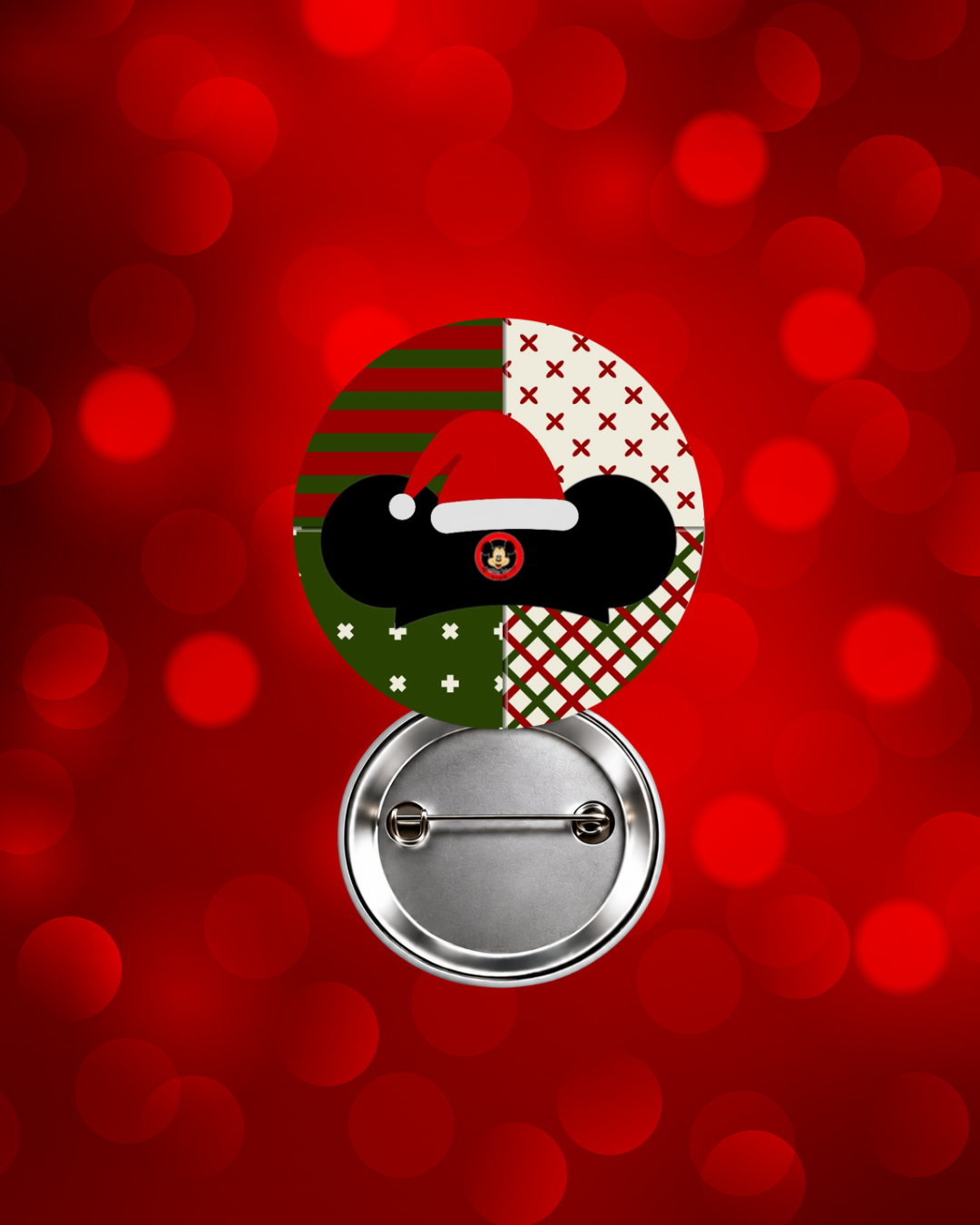 Plaid Mouse  Pin Back Button (Pre-Order)