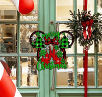 Thumbnail for Plaid Mouse Head Christmas Hanging Door Sign (Pre-Order)