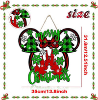 Thumbnail for Plaid Mouse Head Christmas Hanging Door Sign (Pre-Order)