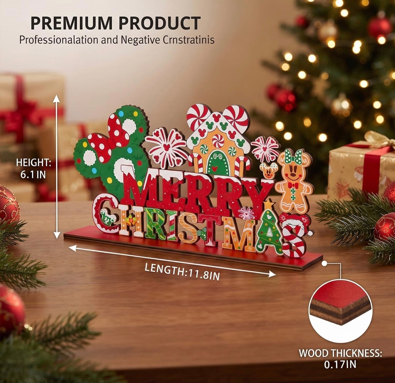 Wooden Merry Christmas Decor Sign (Pre-Order)