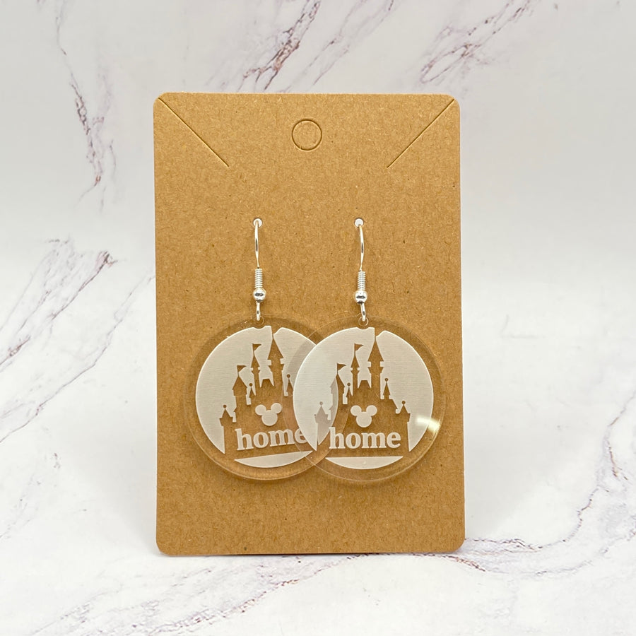 Castle Round Acrylic Earrings (Pre-Order)