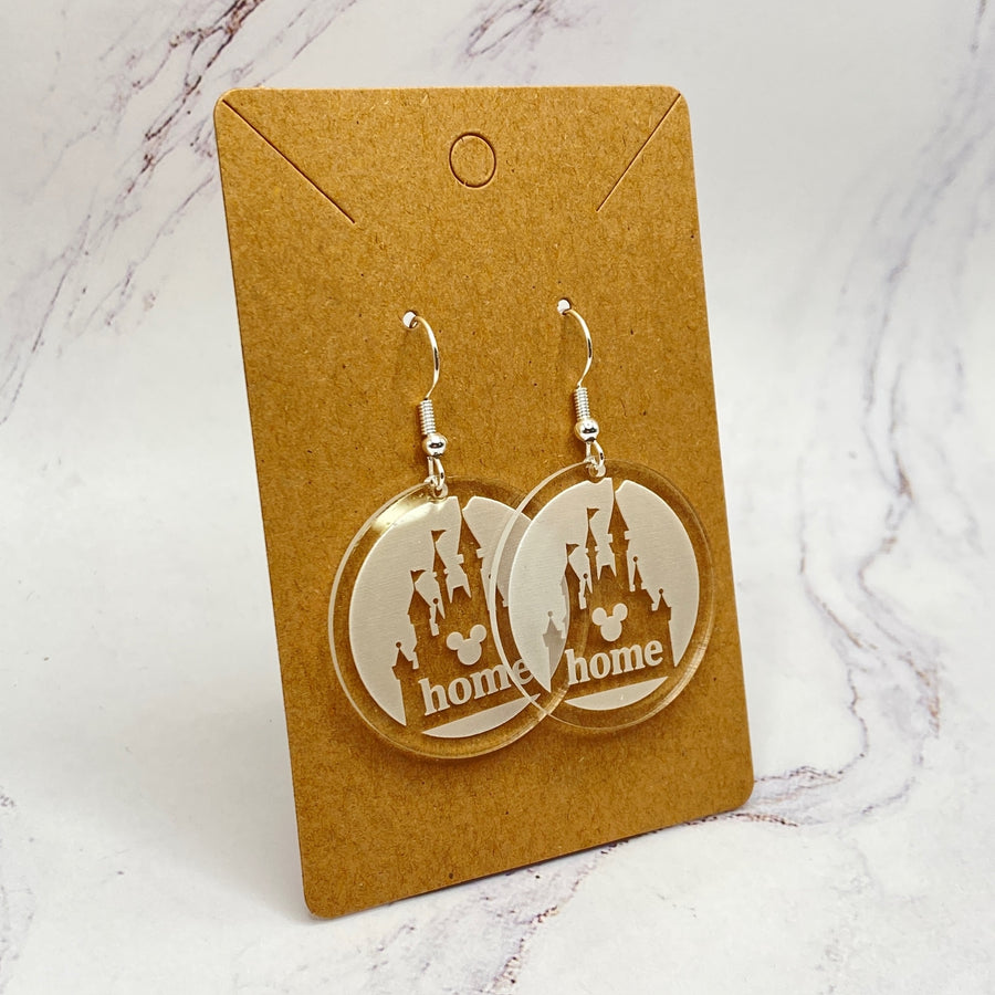 Castle Round Acrylic Earrings (Pre-Order)
