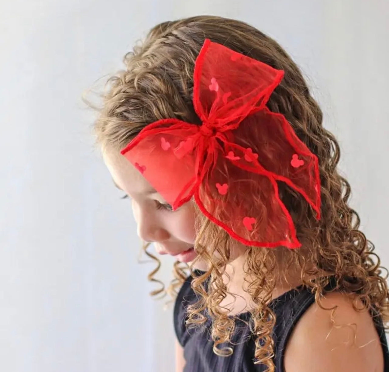 Red Tulle Mouse Bow  (Pre-Order)