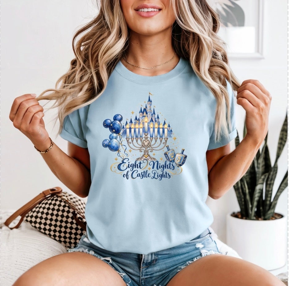 Chambray Eight Nights of Castle Lights Tee  (Pre-Order)