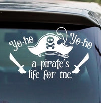Thumbnail for Car Decal- Yo Ho Yo Ho Pirate's Life For Me  (Pre-Order)