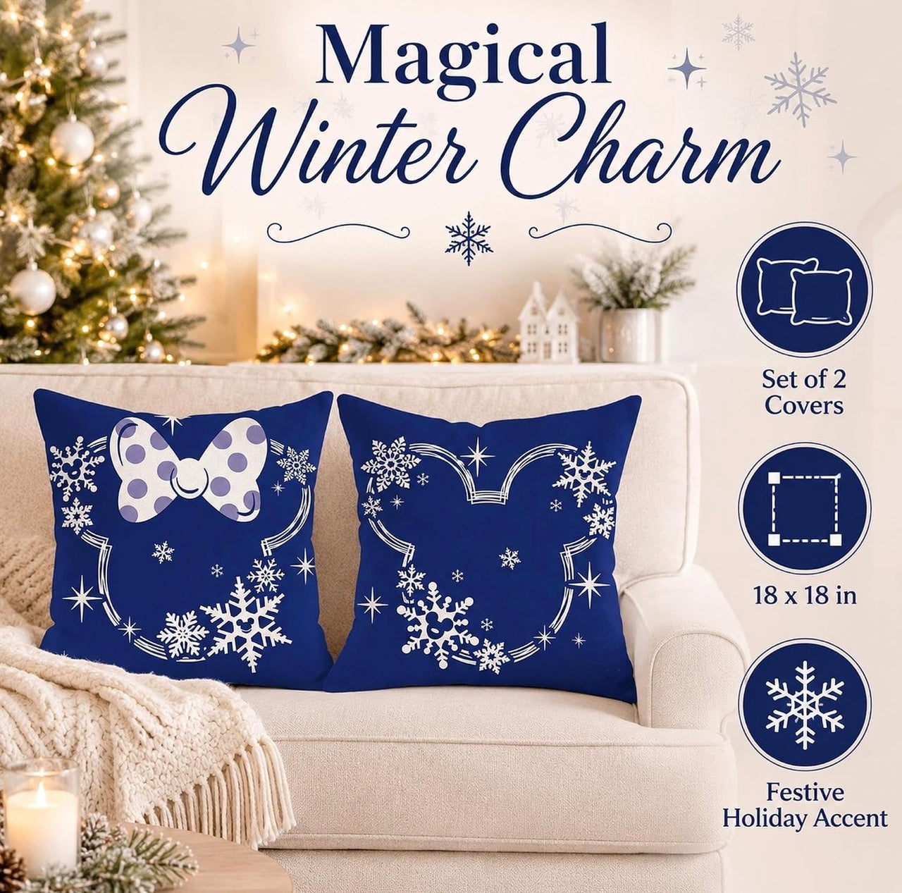 Blue Snowflake Pillow Covers (Pre-Order)