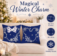 Thumbnail for Blue Snowflake Pillow Covers (Pre-Order)