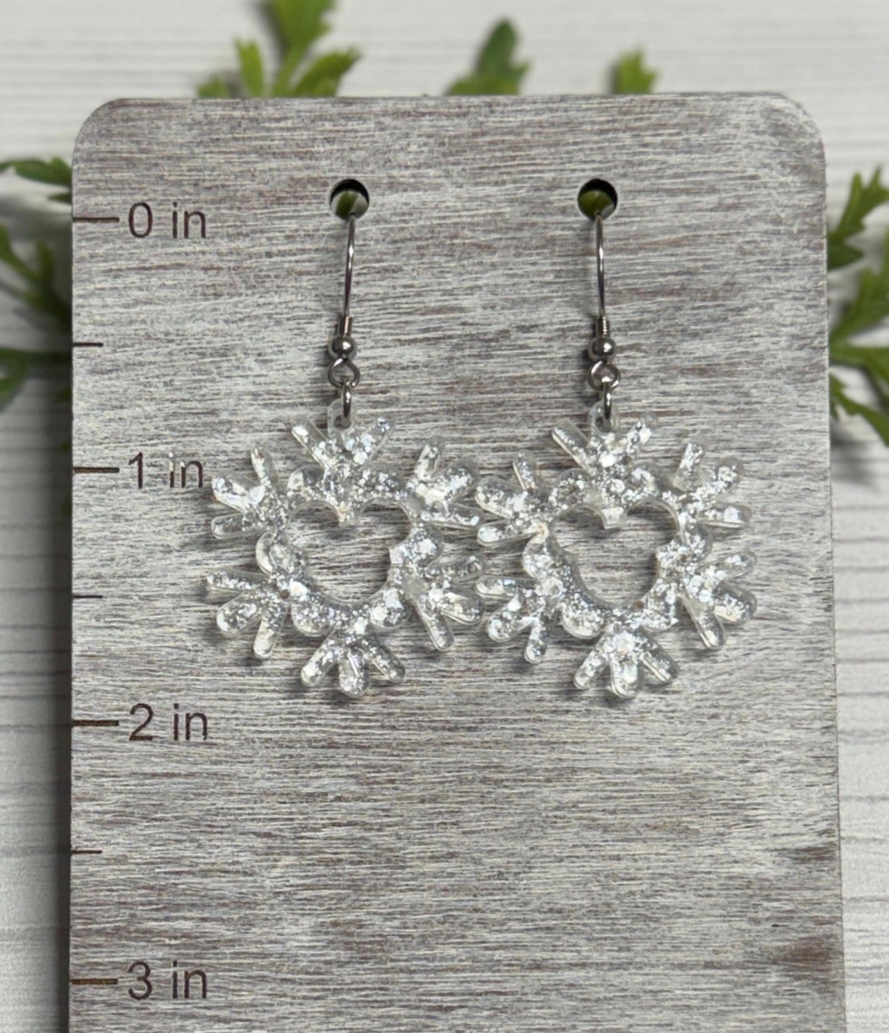 Dangle Glitter Snowflake Earrings (Pre-Order)
