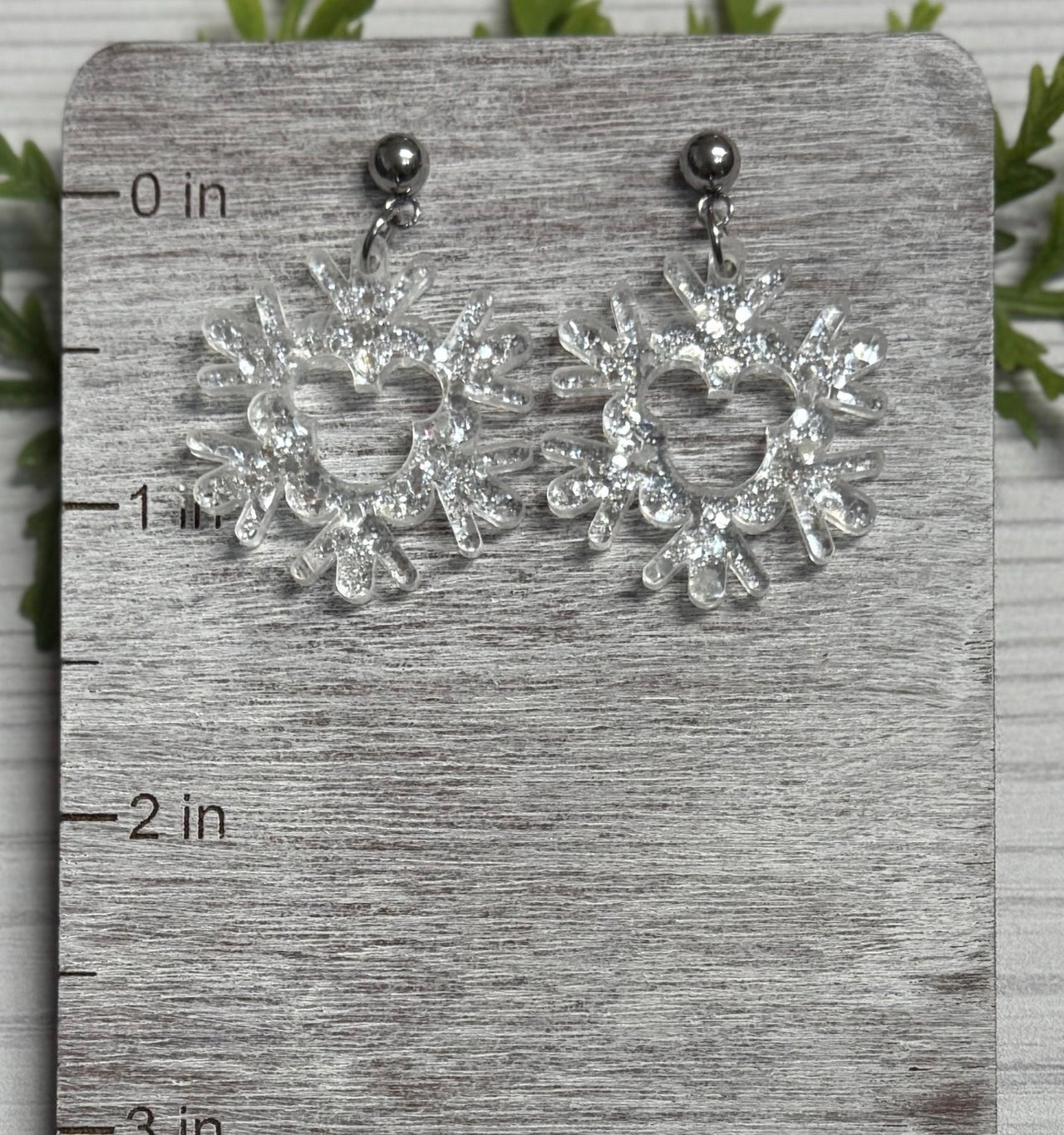Glitter Snowflake Stud Earrings (Pre-Order)