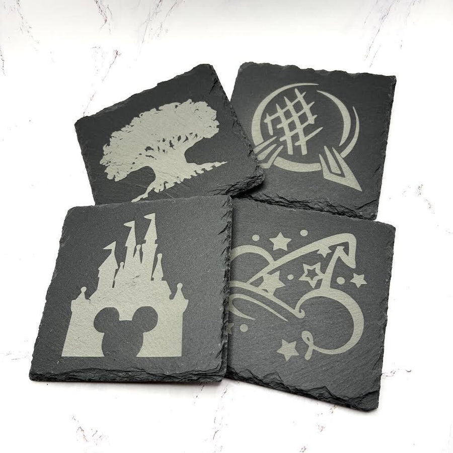 4 Parks Landmarks Slate Coasters