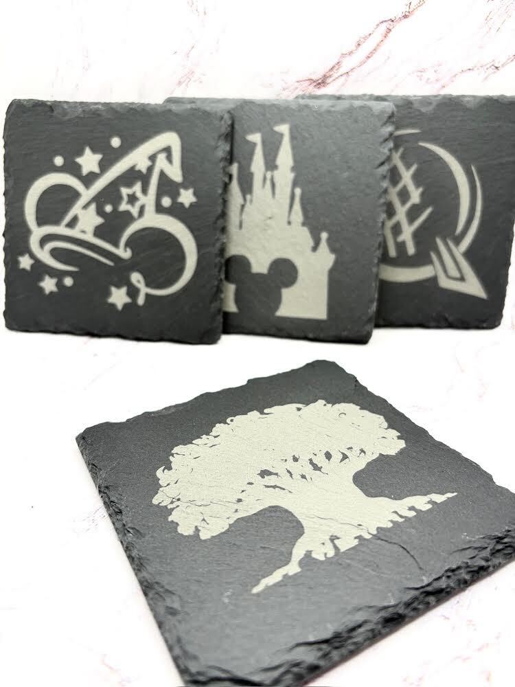 4 Parks Landmarks Slate Coasters