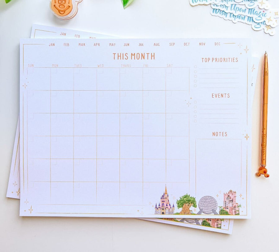 Monthly 25 Sheet WDW Landmarks Planner