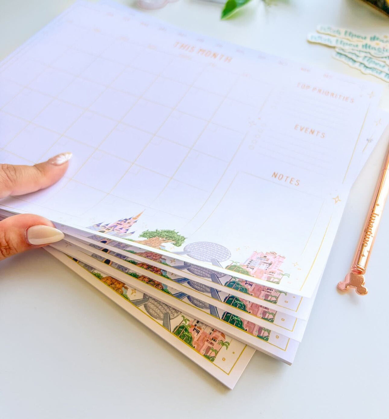 Monthly 25 Sheet WDW Landmarks Planner