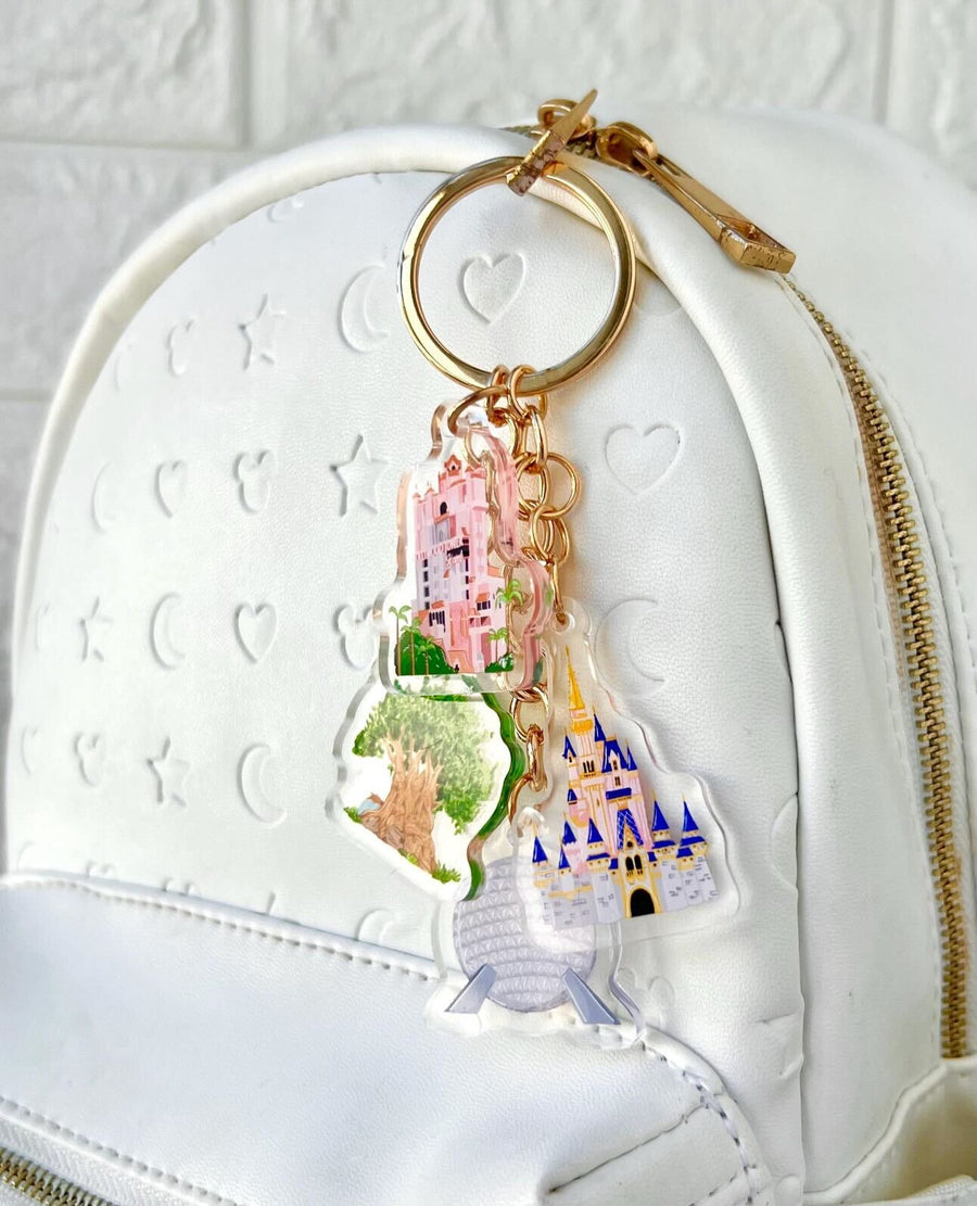 Acrylic 4 Parks Landmarks Keychain