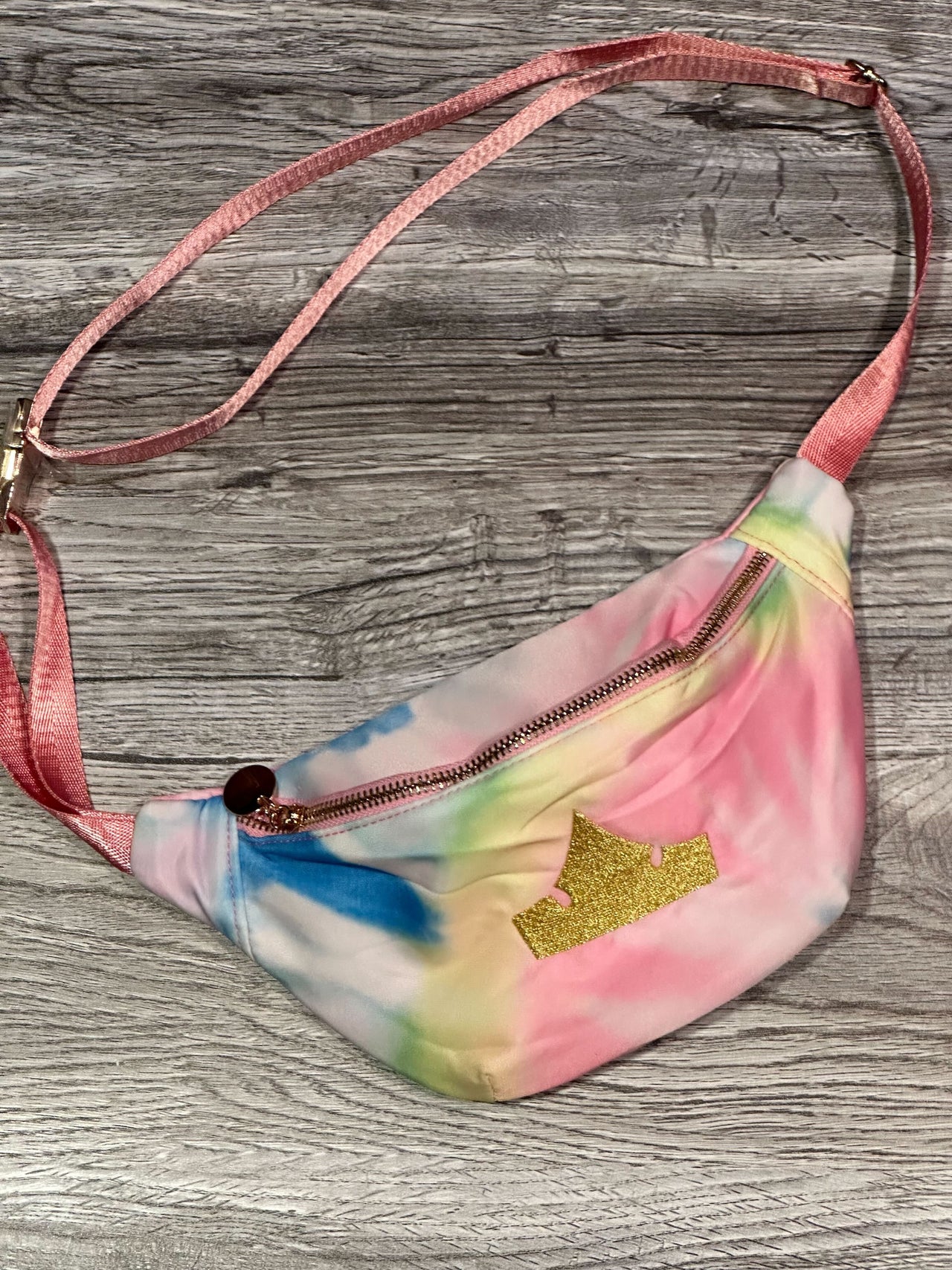 Tie Dye Embroidered Princess Crown Fanny/Sling Bag