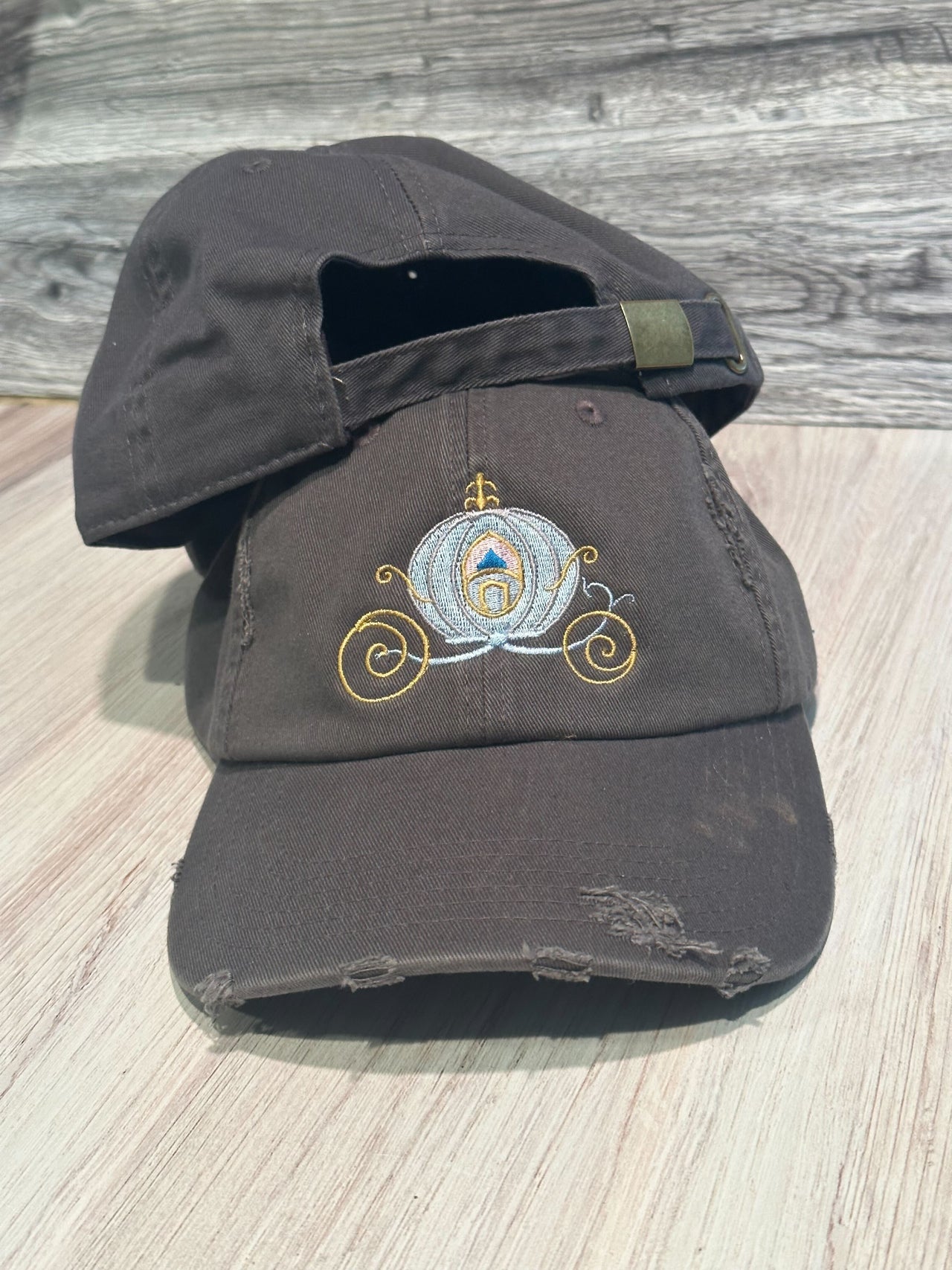Grey Regular Embroidered Carriage Hat