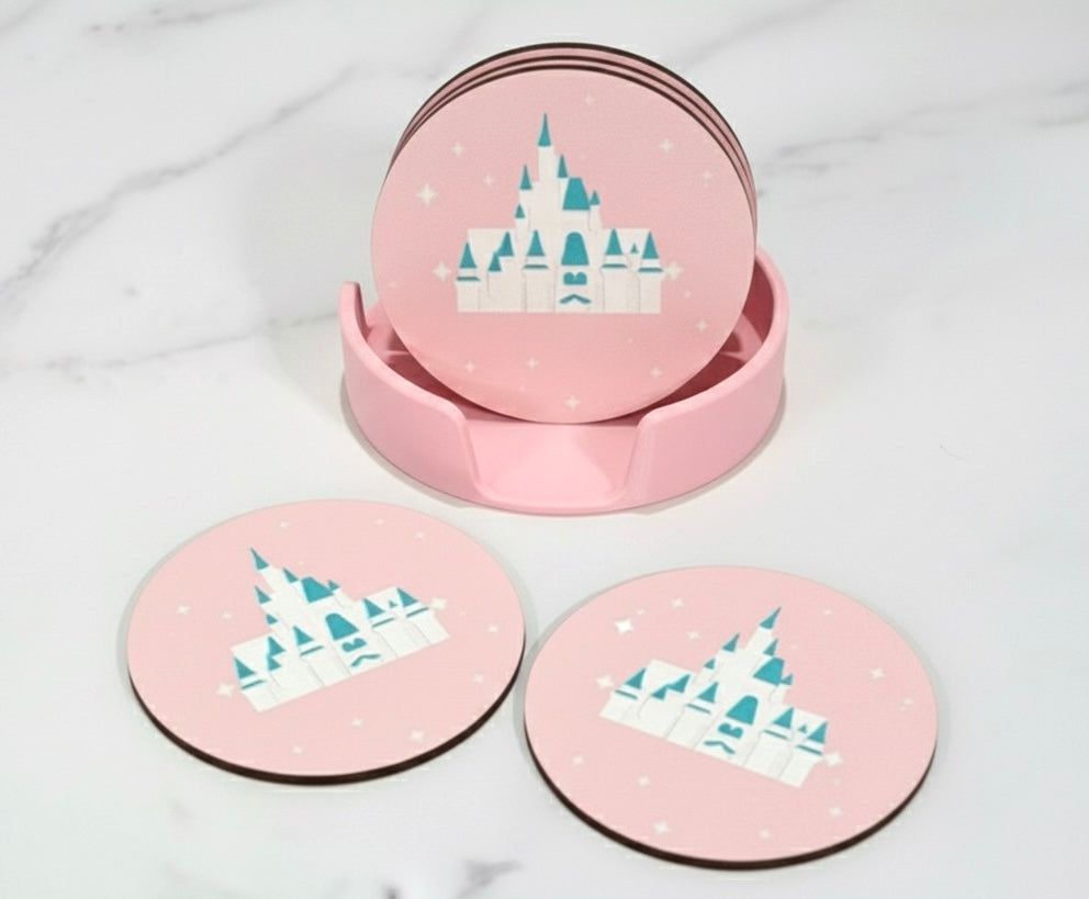 Castle Pink Coffee Mug Coasters (Pre-Order)
