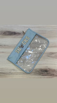 Thumbnail for Light Blue Pretzel Clear Snacks Pouch (pre-order)