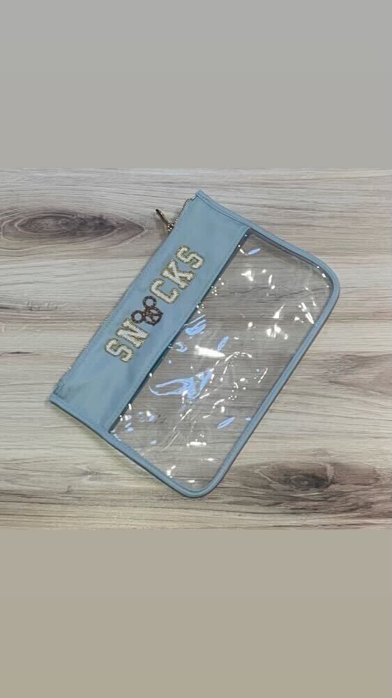 Light Blue Pretzel Clear Snacks Pouch (pre-order)