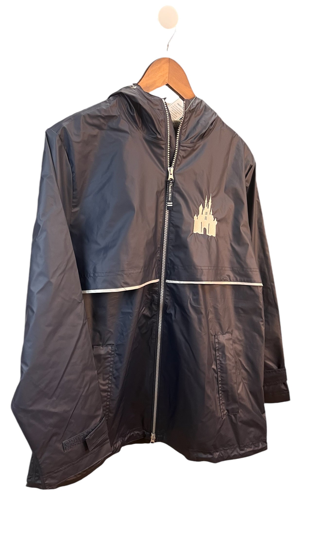 Navy Full Zip Sparkly Castle Rain Jacket