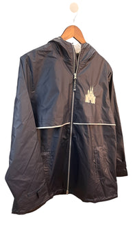 Thumbnail for Navy Full Zip Sparkly Castle Rain Jacket