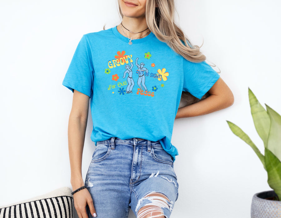 Heather Aqua Groovy Pop Tee