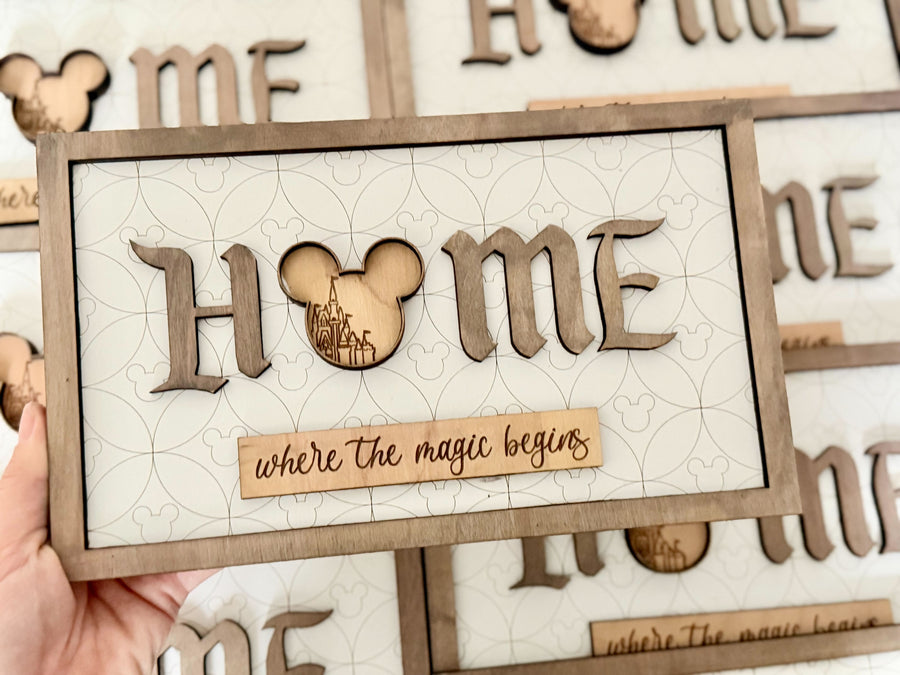 Where Magic Begins Wooden Sign (pre-order)