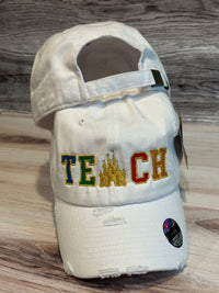 Thumbnail for White Embroidered Teach Varsity Hat (Pre-Order)
