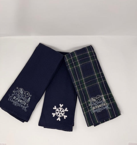 Winter Embroidered Kitchen Towel