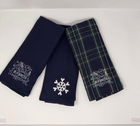 Winter Embroidered Kitchen Towel
