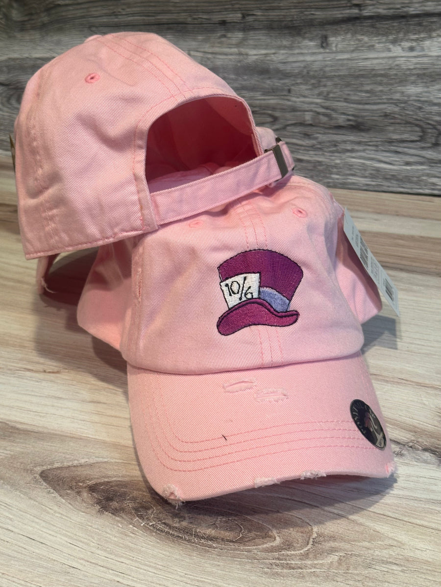 Pink Mad Hatter Embroidered Regular Hat (Pre-Order)