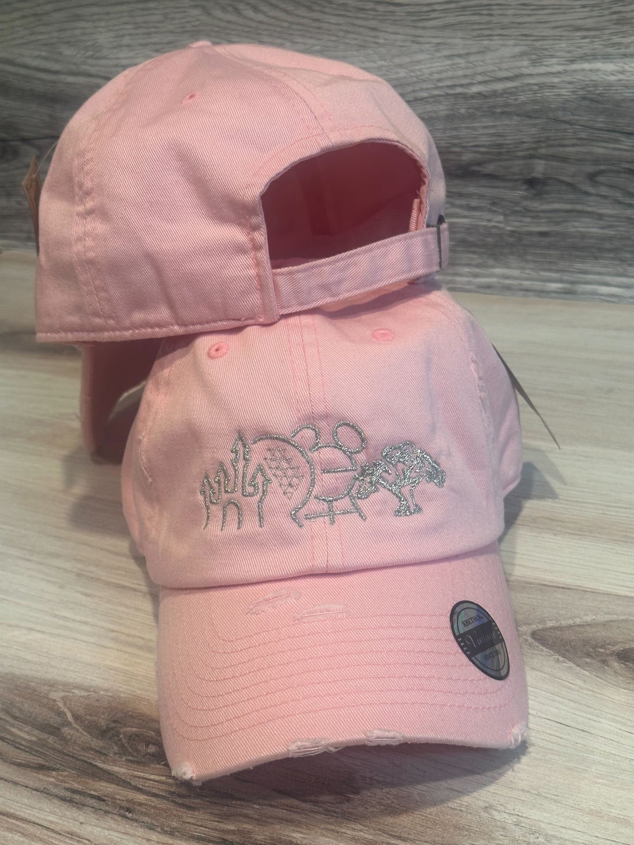 Pink Sparkly Four Parks Embroidered Hat