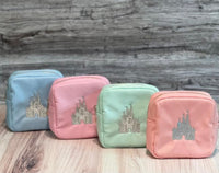 Thumbnail for Small Metallic Castle Embroidered Pouch