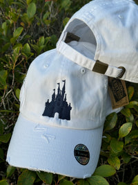 Thumbnail for White Hat with Embroidered Navy Castle