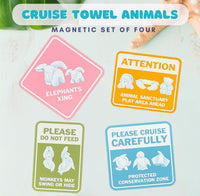 Thumbnail for Set of 4 WARNING Cruise Animal  Door Magnets