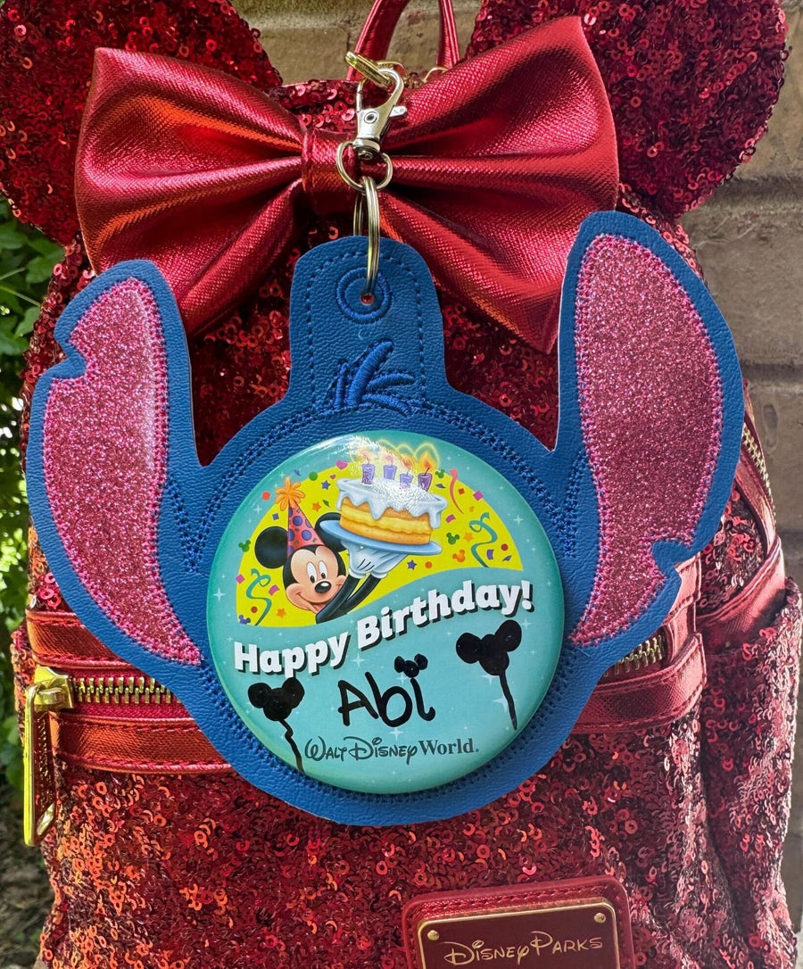 Blue Alien Celebration Button Keychain (Pre-Order)