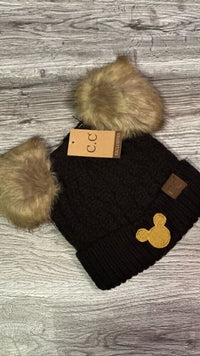 Thumbnail for Double Pom Embroidered C.C Beanies