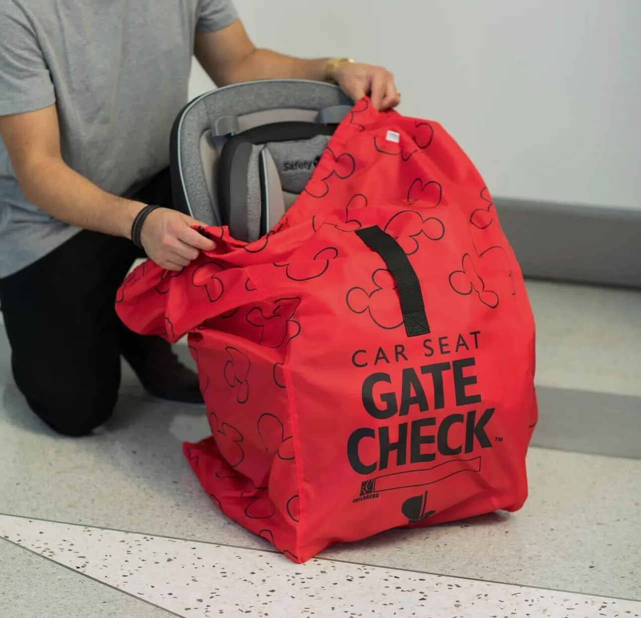 Car Seat Red Gate Check Travel Bag