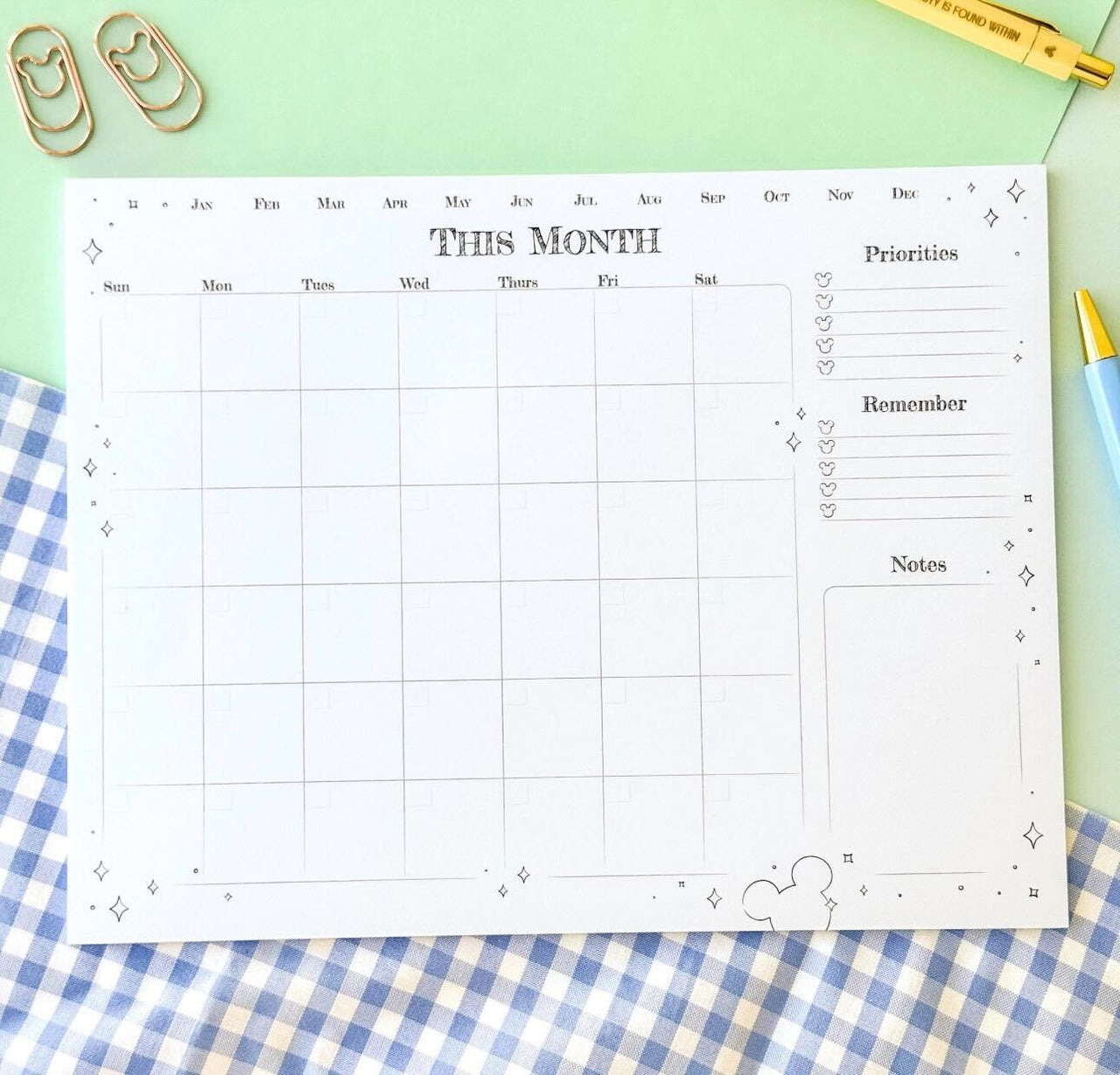 Sketch Undated Monthly Calendar