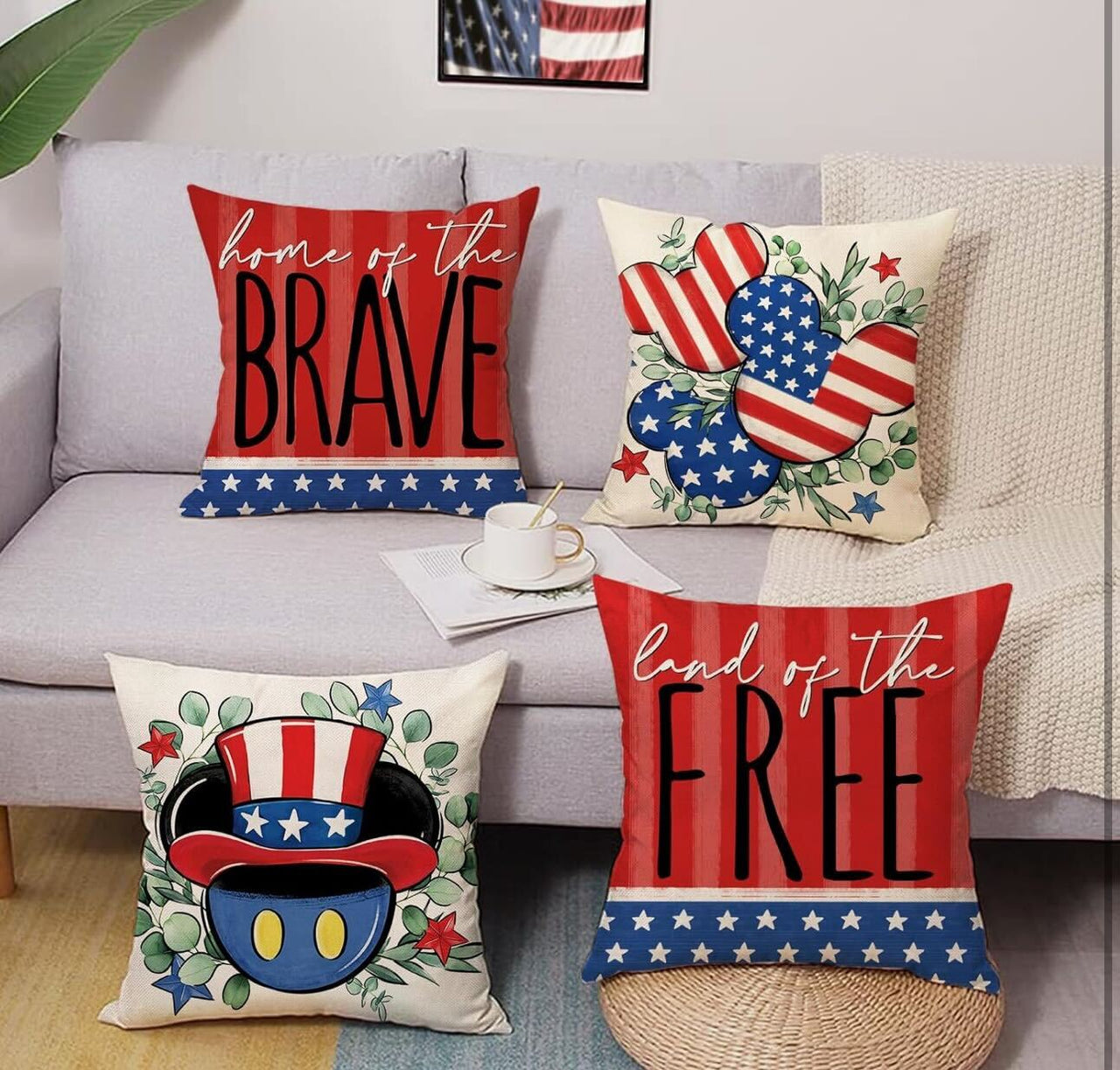 Decorative Patriotic Throw Pillow Cover Set (Pre-Order)